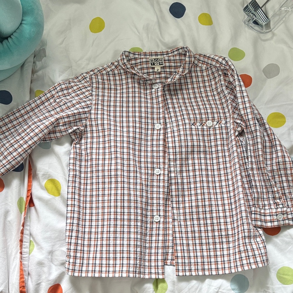 Bonton boys plaid shirt